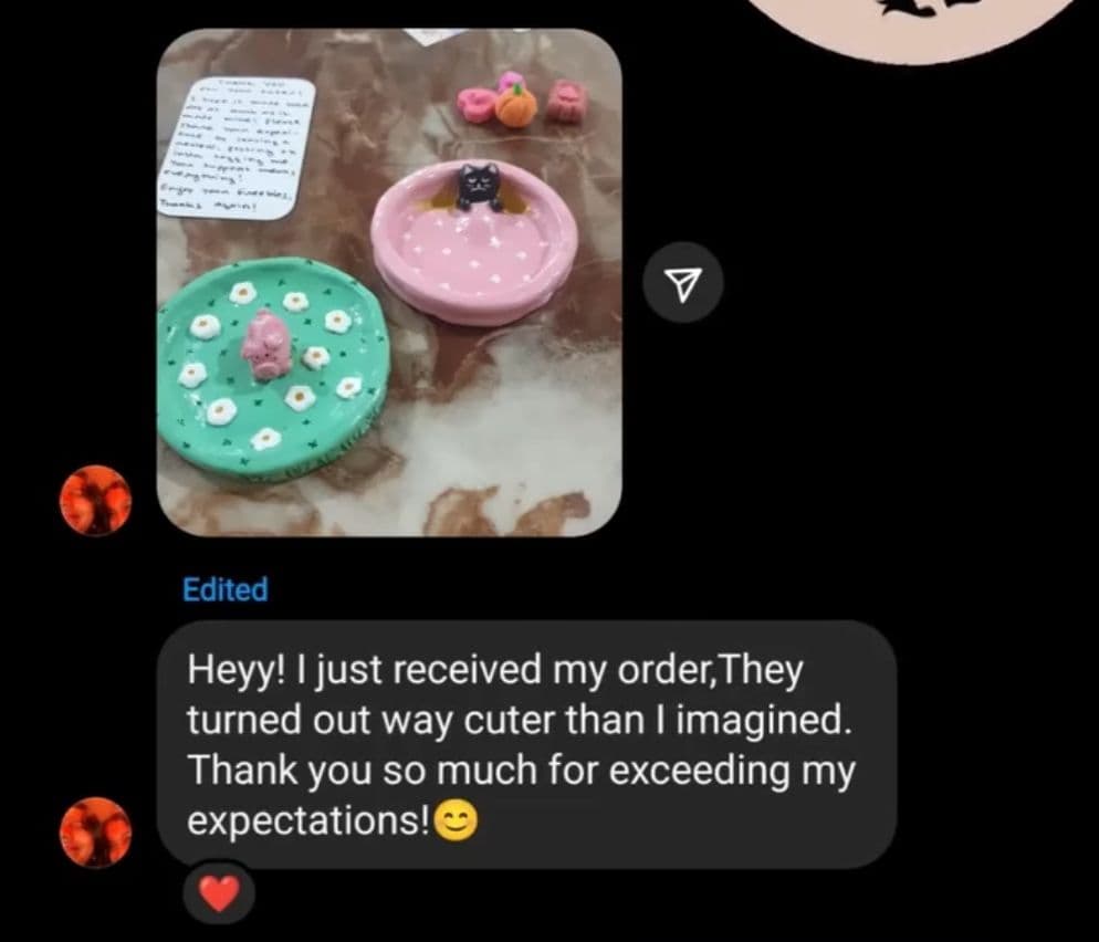 Message: they turned out way cuter than I imagined, thank you for exceeding my expectations